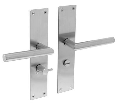 Intersteel Deurkruk Jura Hoek 90° op schild met toilet-/badkamersluiting 63/8mm - RVS Intersteel Deurkruk Jura Hoek 90° op schild met toilet-/badkamersluiting 63/8mm - RVS