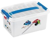 Sunware Q-line naaibox 6 liter met inzet wit/transp/blauw - thumbnail