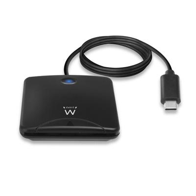 Intelligente Kaartlezer Ewent EW1055 USB C 1 m DNIe Zwart
