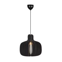 Hanglamp hout zwart &apos;Hazo&apos; E27 fitting 43 cm - thumbnail