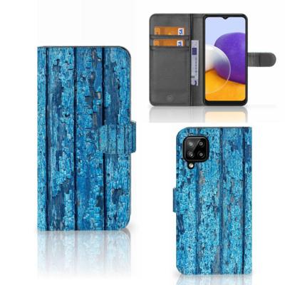 Samsung Galaxy A22 4G | M22 | Book Style Case | Wood Blue Samsung Galaxy A22 4G | M22 | Book Style Case | Wood Blue