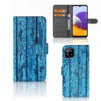 Samsung Galaxy A22 4G | M22 | Book Style Case | Wood Blue - thumbnail