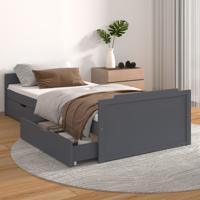 Bedframe met lades massief grenenhout donkergrijs 90x200 cm - thumbnail