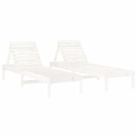 Ligstoelen 2 st 199,5x60x74 cm massief grenenhout wit - thumbnail