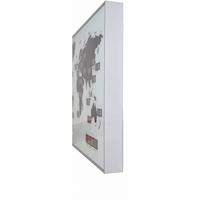 Wandklok - 55 x 36 x 4 cm - Glas - Aluminium - Wereldklok - 'World Time Digit' - thumbnail
