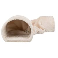 Trixie speeltunnel konijn / cavia pluche beige - thumbnail