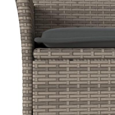 9-delige Tuinset met kussens poly rattan en glas grijs - thumbnail