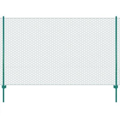 VidaXL Draadgaashek met palen 25x1,5 m staal groen