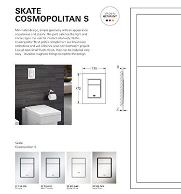 Bedieningsplaat Grohe Skate Cosmopolitan S WC DF 13x17,2cm MatChroom - thumbnail