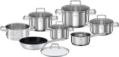 Rosle Pannenset Moments - Kookpannen + Deksels, Steelpan, Koekenpan, Braadpan - Inductie geschikt - 7 Delig