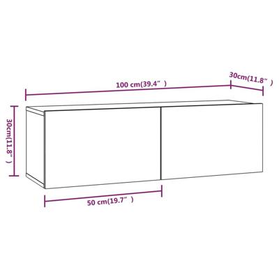 Tv-wandmeubels 4 st 100x30x30 cm gerookt eiken