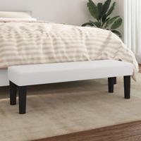Bankje 100x30x30 cm kunstleer wit - thumbnail