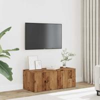 Tv-meubel 80x34x30 cm bewerkt hout oud houtkleurig - thumbnail