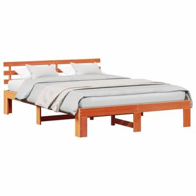 Bedframe Wasbruin 150 x 200 cm Massief grenenhout