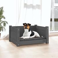 VidaXL Hondenmand 55,5x45,5x28 cm massief grenenhout grijs - thumbnail