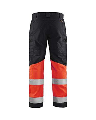 Blaklader 155118119955C64 werkbroek met stretch, zwart/high vizier rood, maat C64