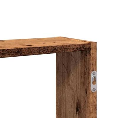 Wandschap 99x15x60 cm bewerkt hout oud houtkleurig Wandschap 99x15x60 cm bewerkt hout oud houtkleurig