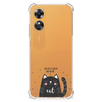 OPPO A17 Stevig | Bumper Hoesje | Cat Good Day OPPO A17 Stevig | Bumper Hoesje | Cat Good Day