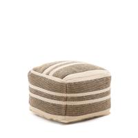 Kave Home Poef 'Aylin' Katoen en jute, kleur Beige - thumbnail