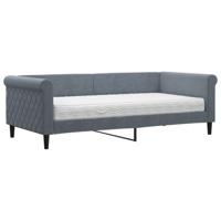 Slaapbank met matras 100x200 cm fluweel donkergroen - thumbnail