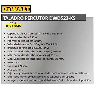 DeWalt DWD522KS Klopboormachine | 950w - DWD522KS-QS - thumbnail