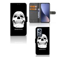 Telefoonhoesje met Naam Xiaomi 12 Pro Skull Eyes | Portemonnee hoesje - thumbnail