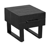 LABEL51 Salontafel 'Santos' 50 x 44cm, Mangohout, kleur Zwart - thumbnail