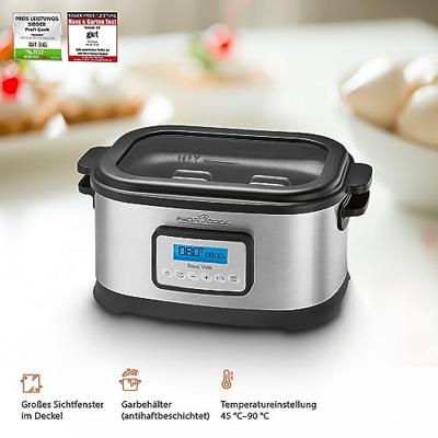 ProfiCook PC-SV 1112 8 l 520 W Zwart, Roestvrijstaal