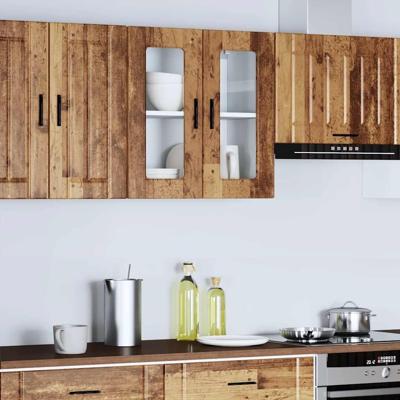 Keukenbovenkast met glazen deur Porto oud houtkleurig
