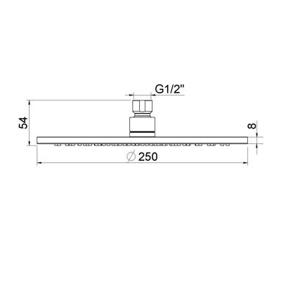 Hoofddouche Aquasplash Cemal Rond 25x0,8 cm Antikalk Mat Zwart Aquasplash
