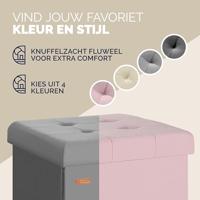 Opvouwbare poef met opslag donkergrijs - thumbnail