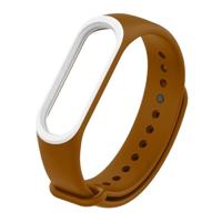 Colorful Silicone Wrist Strap Watch Band for Xiaomi Mi Band 3 & 4 (Brown+White) - thumbnail