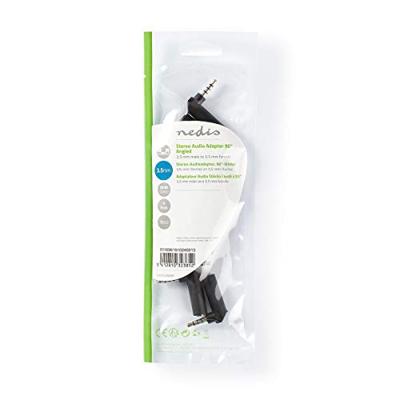 Nedis Stereo-Audioadapter | 3,5 mm Male | 3,5 mm Female | 90° Gehoekt | 10 Stuks | 1 stuks - CAGP22980BK CAGP22980BK Nedis Stereo-Audioadapter | 3,5 mm Male | 3,5 mm Female | 90° Gehoekt | 10 Stuks | 1 stuks - CAGP22980BK CAGP22980BK