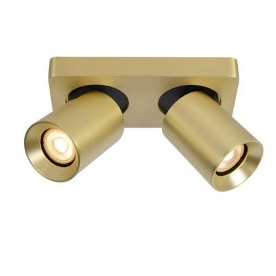 Lucide NIGEL - Plafondspot - LED Dim to warm - GU10 - 2x5W 2200K/3000K - Mat Goud / Messing Lucide NIGEL - Plafondspot - LED Dim to warm - GU10 - 2x5W 2200K/3000K - Mat Goud / Messing