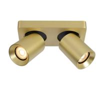 Lucide NIGEL - Plafondspot - LED Dim to warm - GU10 - 2x5W 2200K/3000K - Mat Goud / Messing - thumbnail