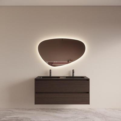 Badmeubelset BWS Riga met Asia Wastafel Zwart 120 cm Bruin Eiken Badmeubelset BWS Riga met Asia Wastafel Zwart 120 cm Bruin Eiken