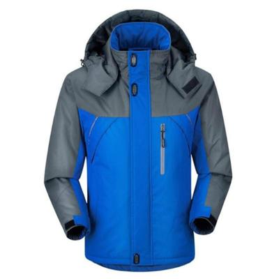 Mannen winter dikke fleece waterdichte uitloper down jassen jassen grootte: XXXL (blauw)