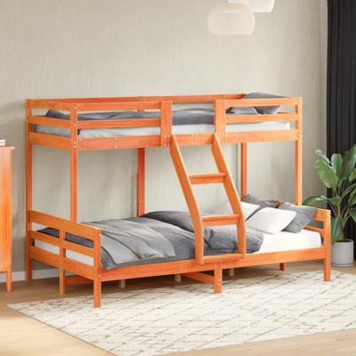 Stapelbed massief grenenhout wasbruin 80x200/120x200 cm