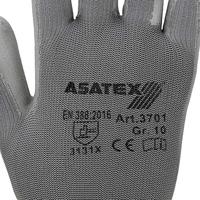 Asatex Handschoen | maat 8 grijs | EN 388 PSA-categorie II | nylon met polyurethaan | 12 paar - 3701/8 3701/8 - thumbnail