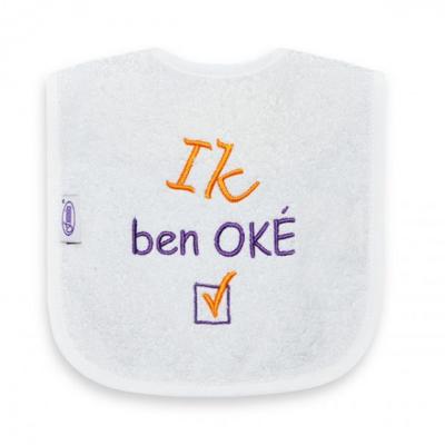 Funnies Slabber Ik Ben Oke 40 Cm Katoen Wit
