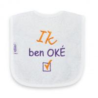 Funnies Slabber Ik Ben Oke 40 Cm Katoen Wit - thumbnail