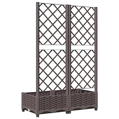 VidaXL Plantenbak met latwerk 80x40x121,5 cm polypropeen bruin