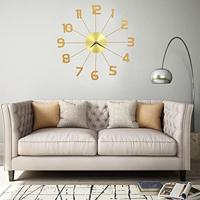 VidaXL Wandklok 50 cm metaal goudkleurig - thumbnail