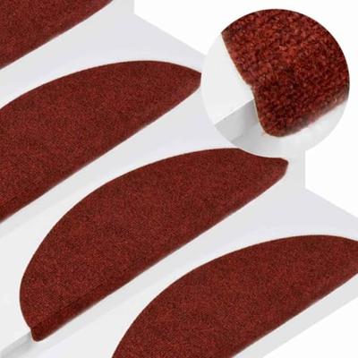VidaXL Trapmatten zelfklevend 10 st 56x17x3 cm bordeaux rood halfrond