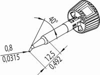 Ersa 0142SDLF08L/SB Soldeerpunt Potloodvorm Grootte soldeerpunt 0.80 mm Inhoud: 1 stuk(s) - thumbnail
