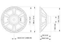 Subwoofer, uit Nedimium, stalen mand, meerkleurig, eenheidsmaat - thumbnail