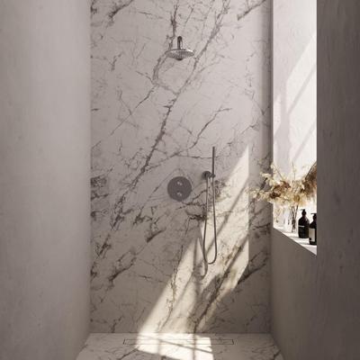 Thermostatische Inbouwdoucheset Brauer Carving Met Ronde Afdekplaat RVS (Alle Opties)