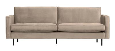 WOOOD 2,5-zits Bank 'Rodeo Classic' Velvet, kleur Khaki