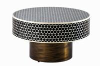 Ronde salontafel met beeninleg HARMONY NATURE 60 cm zwart witgouden inlegwerk - 45206 - thumbnail