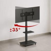 TV-standaard / trolley Ergo-Office, max. belasting 50kg / 5kg plank, max. VESA 600x400, ingebouwde contactdoos, zwart, ER-304 B - thumbnail